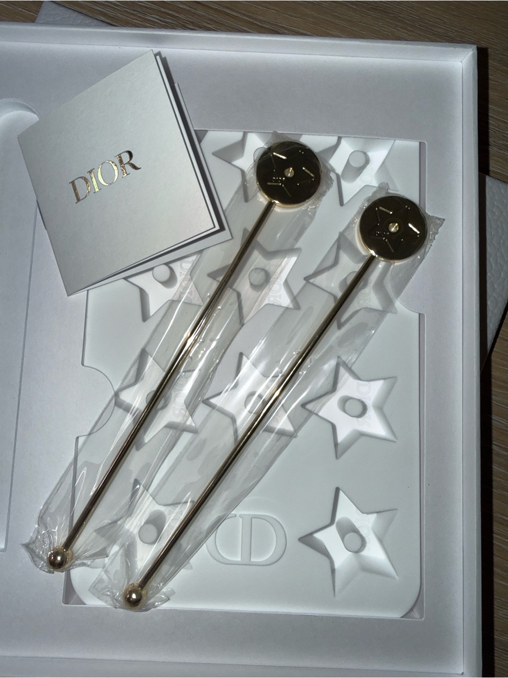 Dior Gold-tone Logo Cocktail Metal Stir Sticks - Pair and Silicone Ice Tray